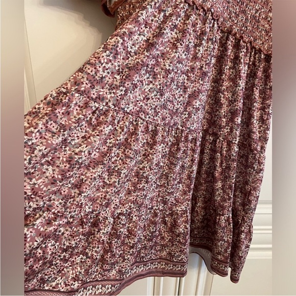 NWOT MAX STUDIO SIZE MEDIUM BOHEMIAN STYLE MINI DRESS in PURPLE and BROWNS - Picture 4 of 7